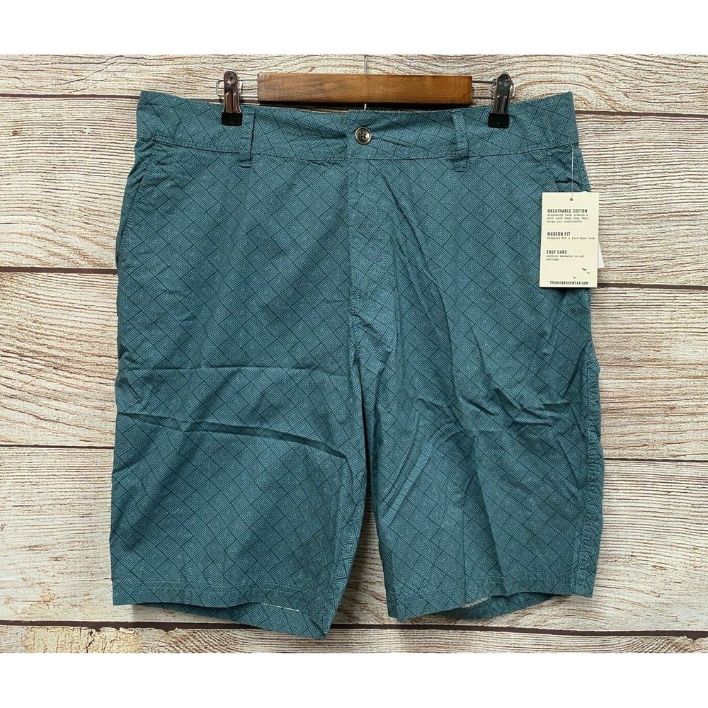 Trunks Swim Shorts Mens Size 36 (39" Waist) Island Green Diamond Modern Fit New